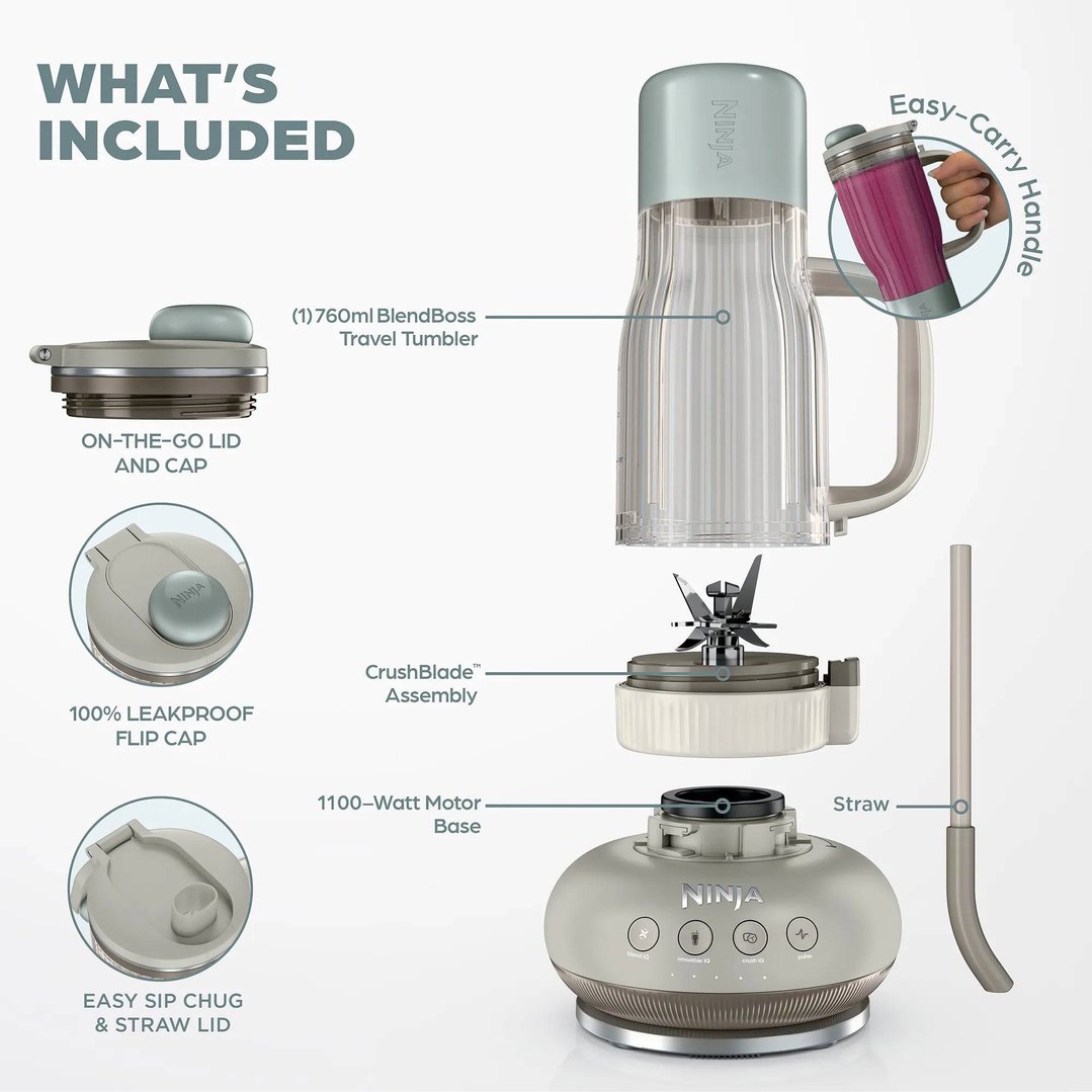 Ninja BlendBOSS Tumbler Blender - Stone Mint DB351SD