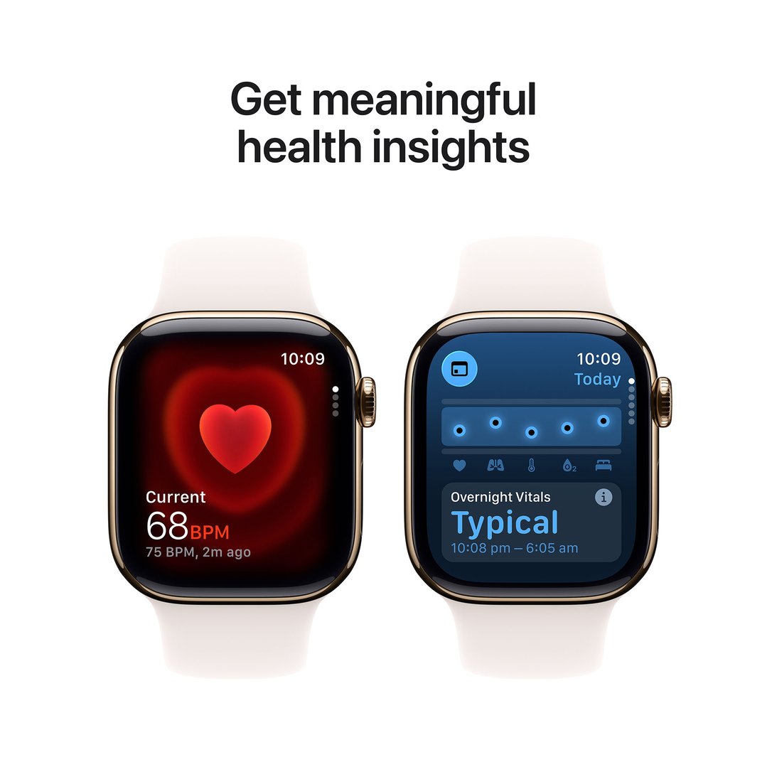 Apple Watch Series 11 46mm Gold Titanium Case GPS + Cellular Sport Band (S/M) (Light Blush) MFD54X/A