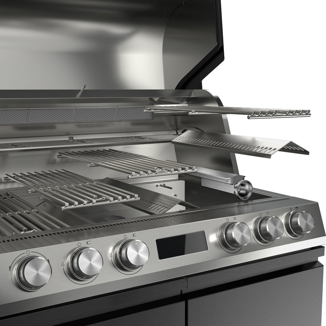 Miele Fire Pro L 4-Burner Outdoor BBQ with Shelves 13151290