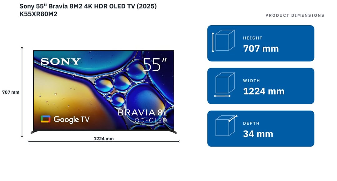 Sony 55" Bravia 8M2 4K HDR OLED TV (2025) K55XR80M2