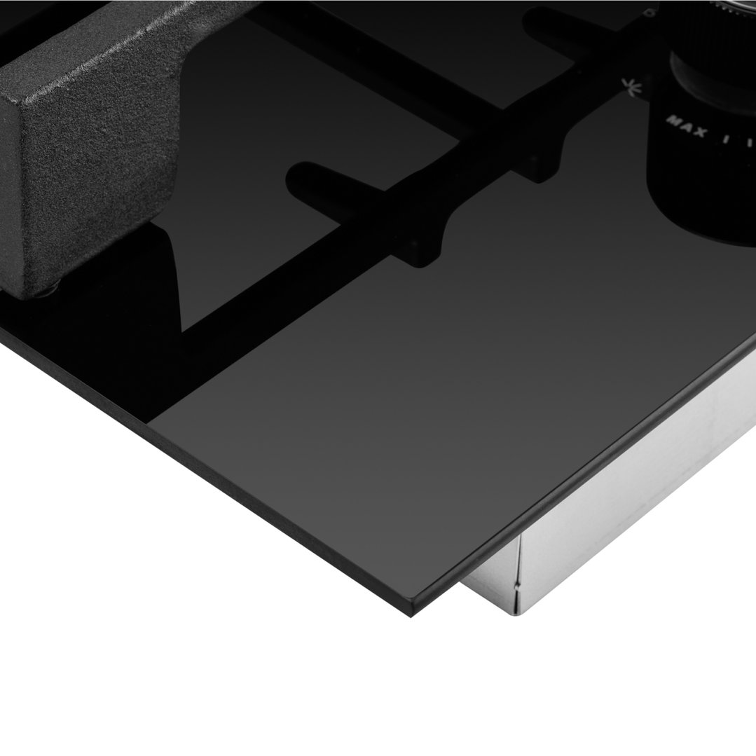 Omega 90cm Gas on Glass Cooktop. OCGG905WB