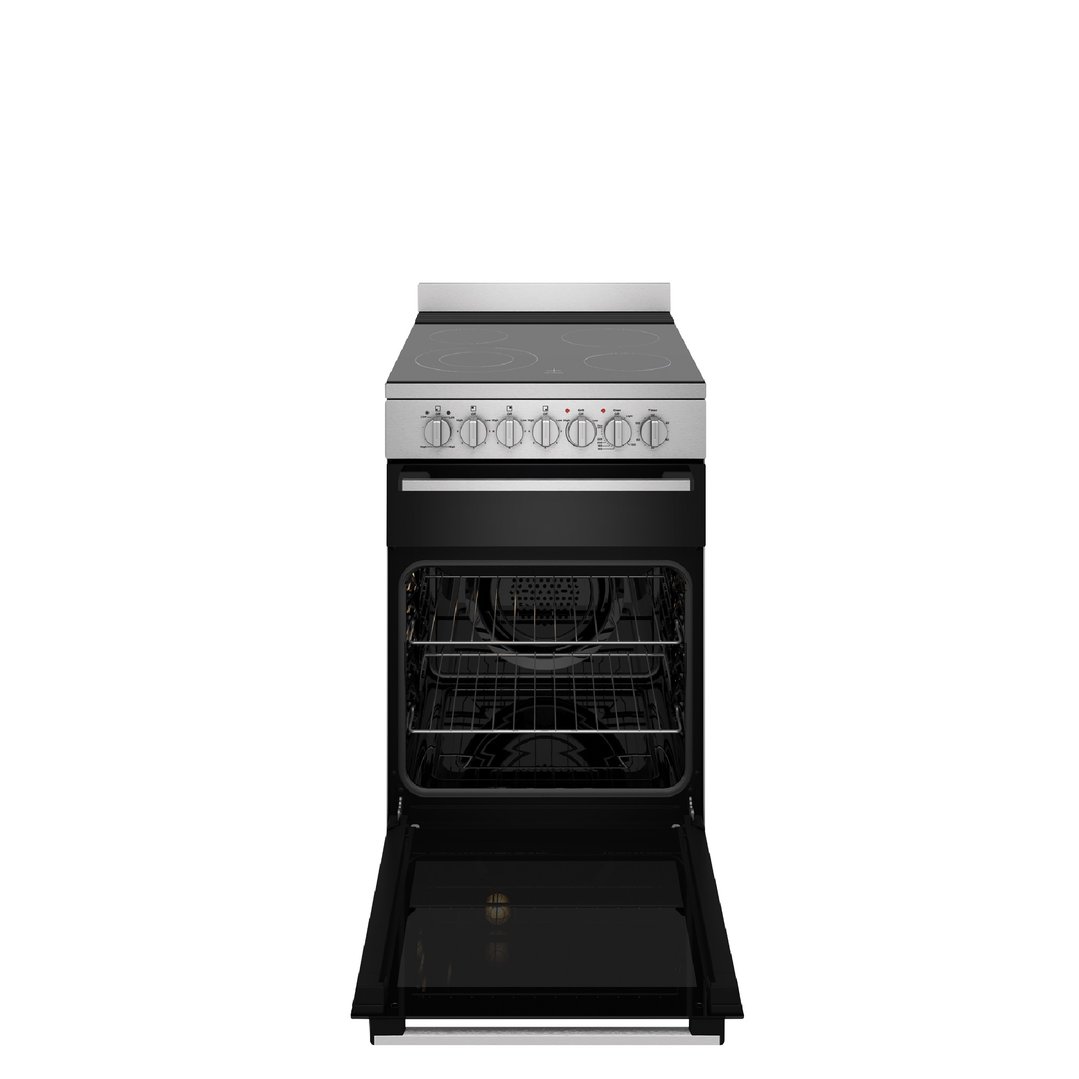 Westinghouse 54cm freestanding electric oven and ceramic cooktop, stainless steel WFE542SCB