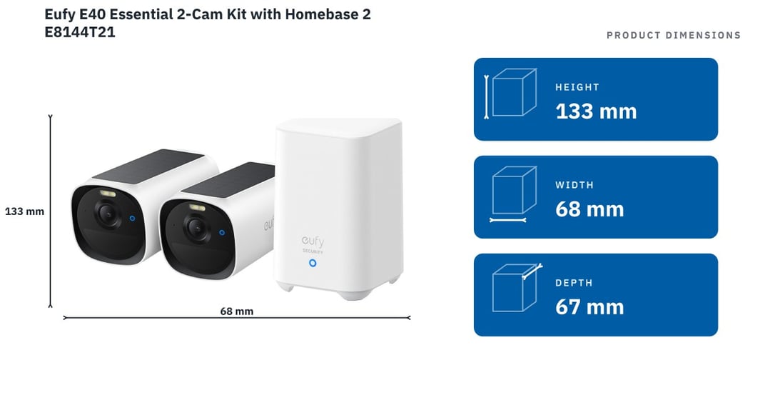 Eufy E40 Essential 2-Cam Kit with Homebase 2 E8144T21