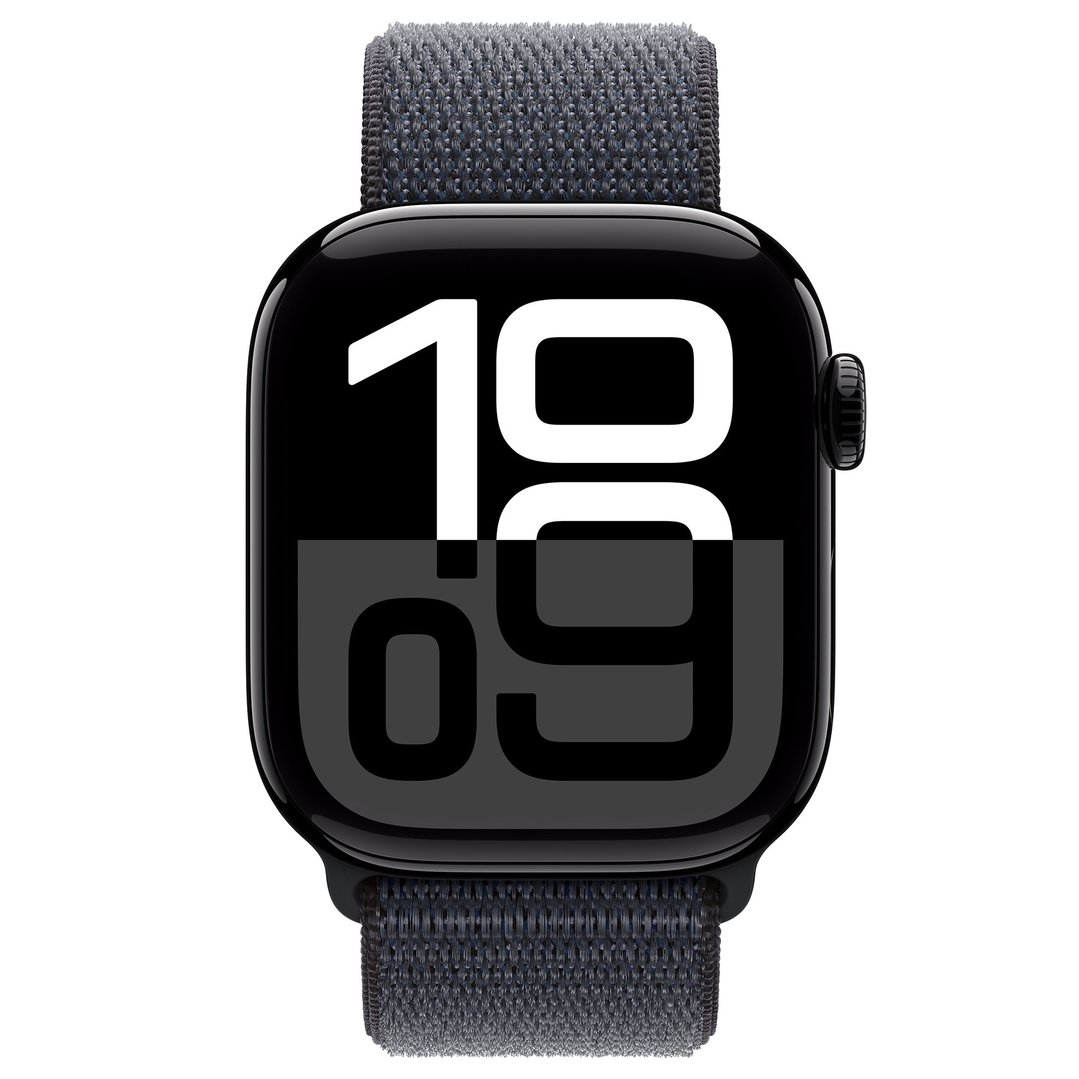 Apple Watch Series 10 46mm Jet Black Aluminium Case GPS + Cellular Sport Loop (Ink) MWY53ZP/A