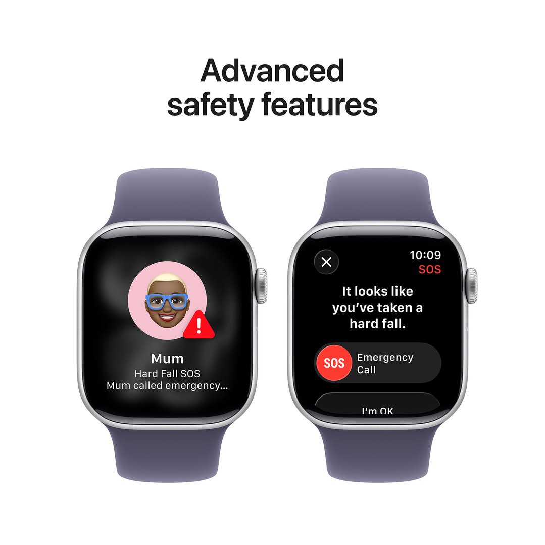 Apple Watch Series 11 42mm Silver Aluminium Case GPS + Cellular Sport Band (M/L) (Purple Fog) MF8J4X/A