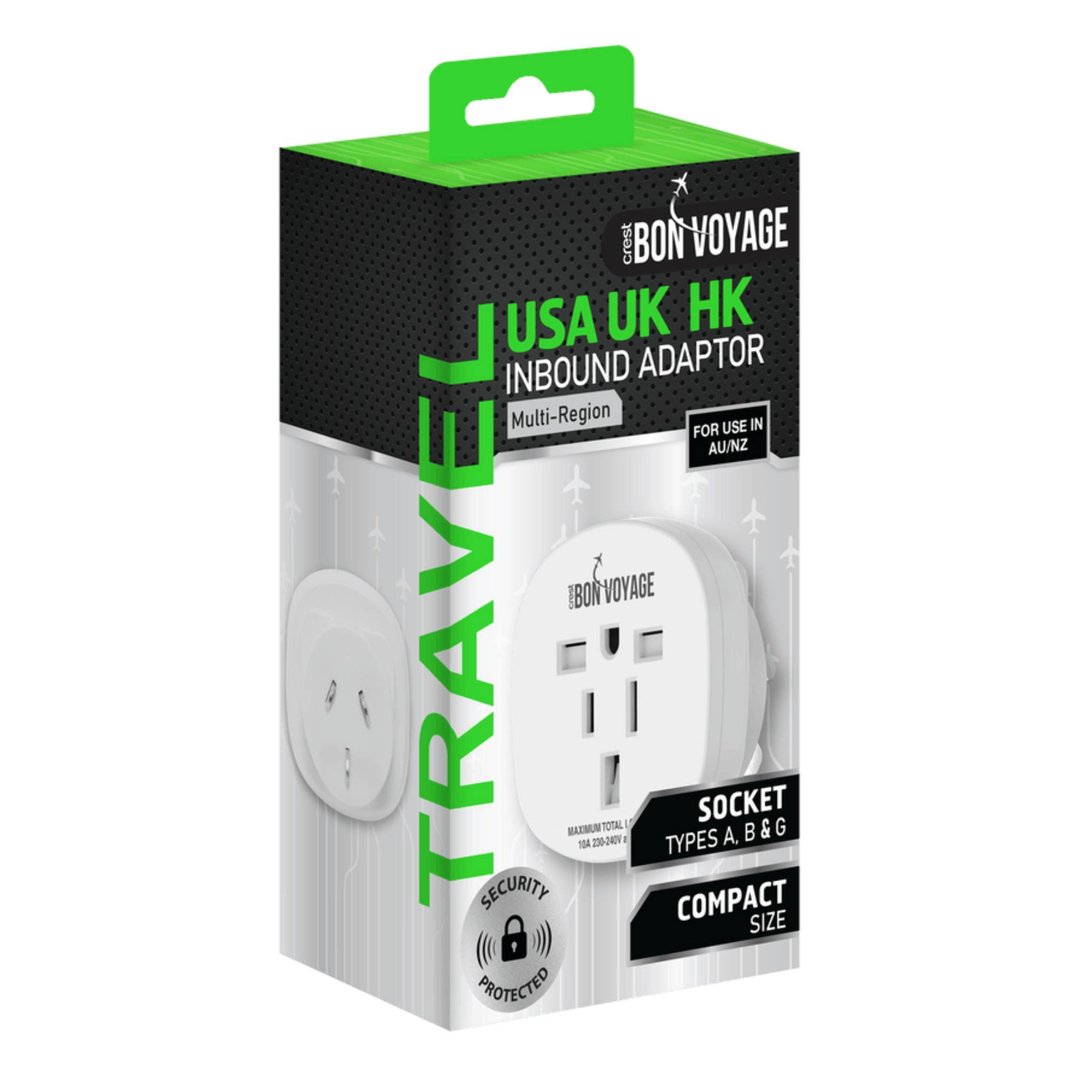 Bon Voyage USA UK HK Inbound Travel Adaptor PWW14440