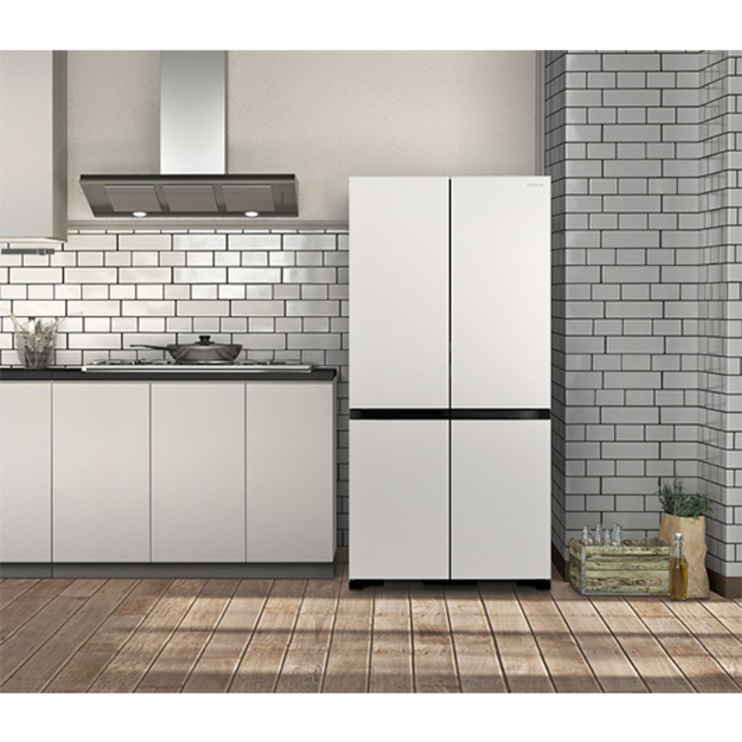 Hitachi 638L French Door Fridge - Matte Glass White RWB640VT0XMGW