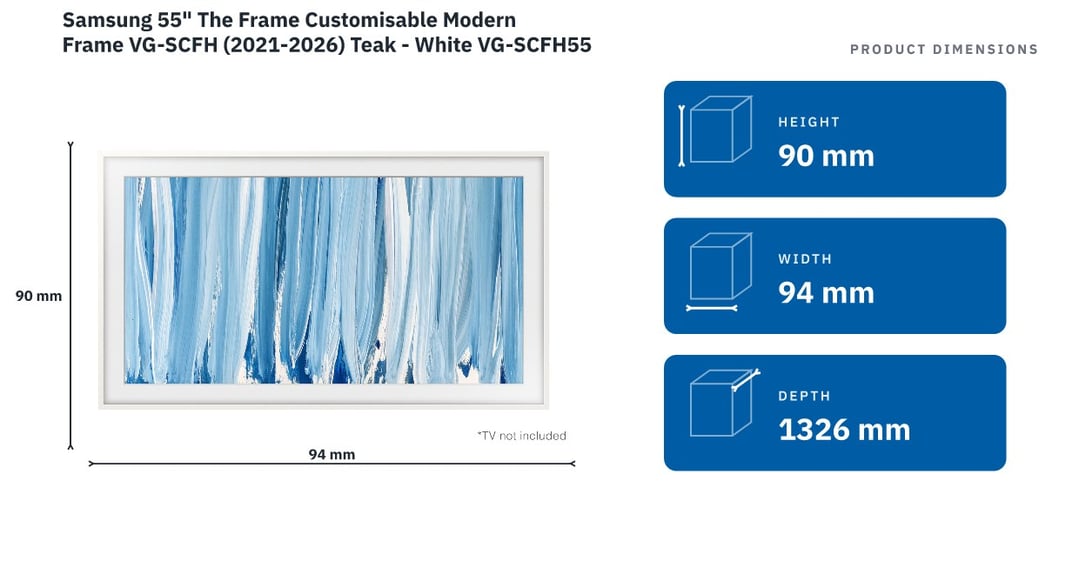 Samsung 55" The Frame Customisable Modern Frame VG-SCFH (2021-2026) - White VG-SCFH55WTBXY