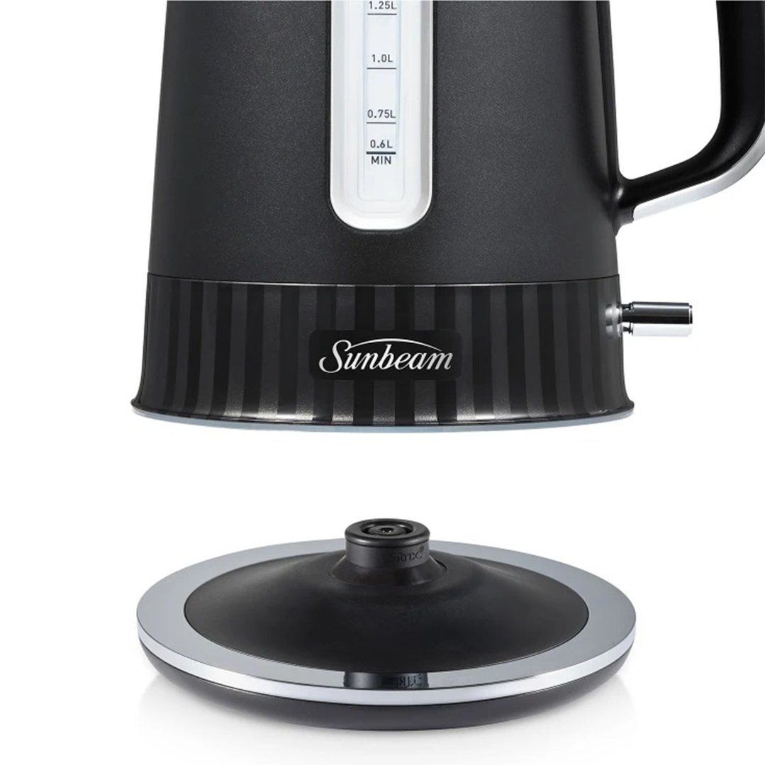 Sunbeam French Riviera Collection 1.7L Kettle and 4-Slice Toaster Breakfast Pack-Up Black Silver PUP8101BK