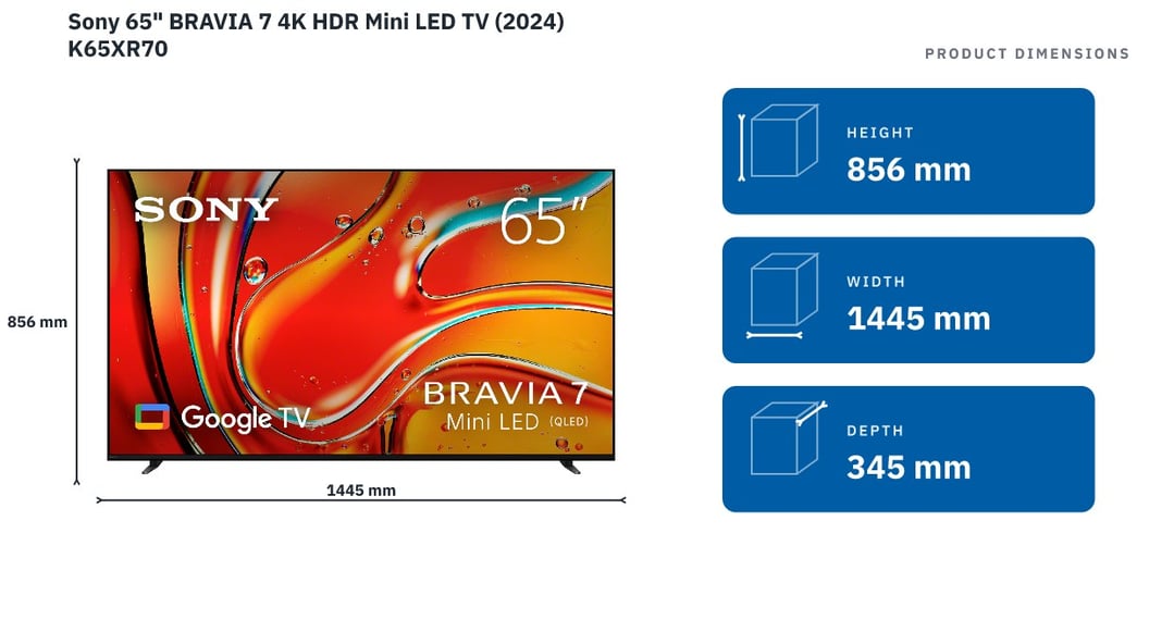 Sony 65" BRAVIA 7 4K HDR Mini LED TV (2024) K65XR70