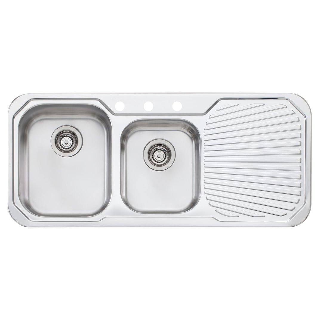Oliveri Petite 1 & 3/4 Left Hand Bowl Sink With Drainer PE311
