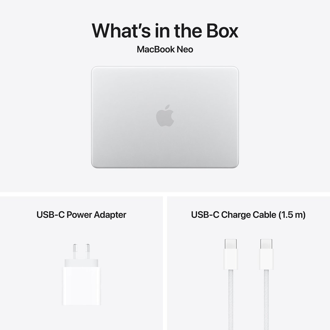 Apple 13" MacBook Neo A18 Pro chip with 6‑core CPU and 5‑core GPU, 8GB, 512GB SSD, Touch ID - Silver MHFC4X/A