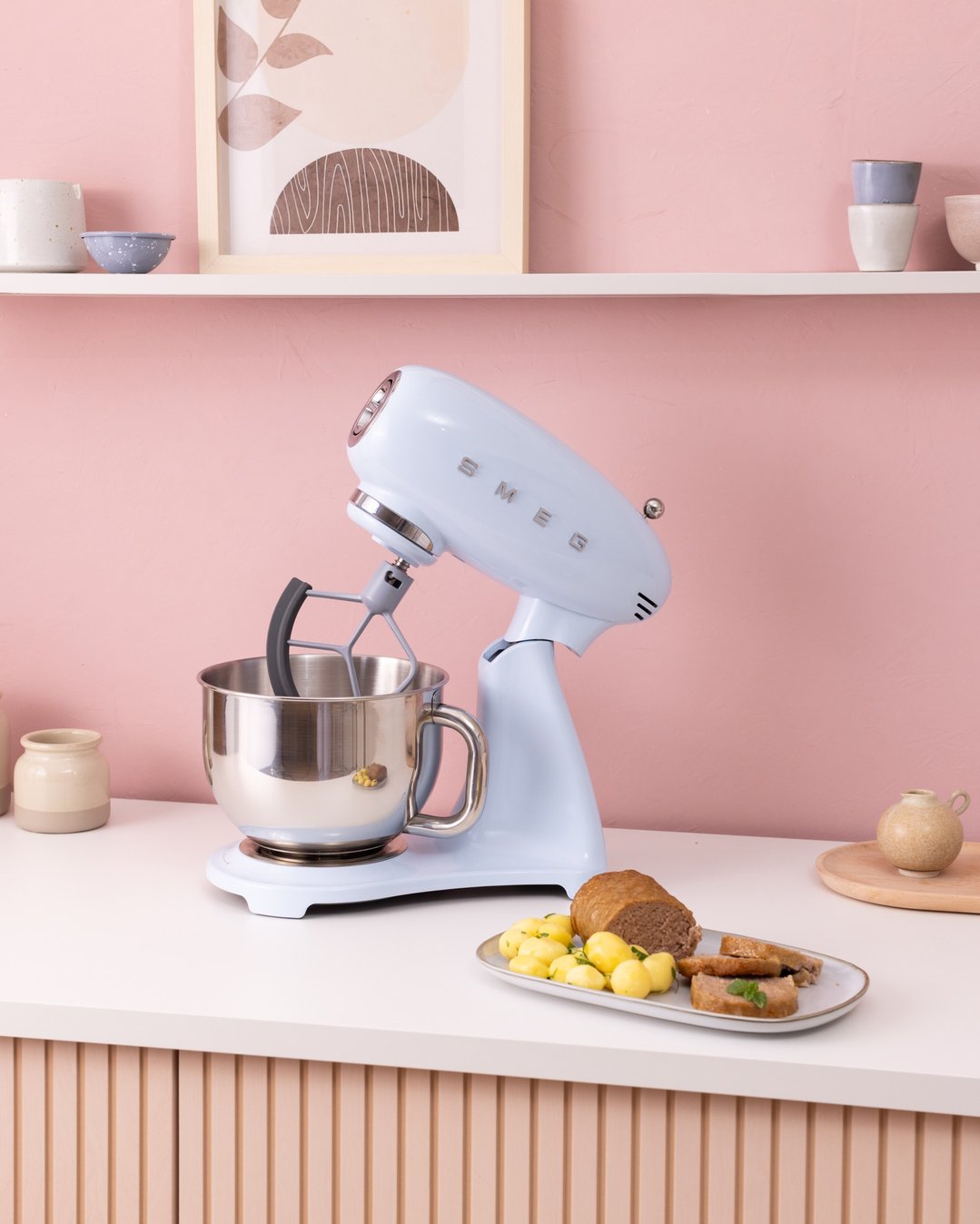 Smeg 50's Style Retro Stand Mixer - Pastel Blue SMF05PBAU