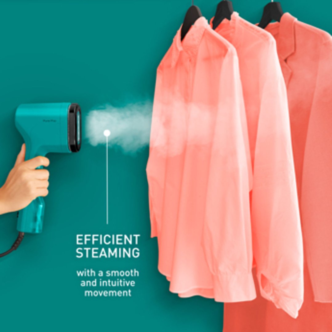 Tefal Pure Pop Handheld Garment Steamer, Teal. DT2024