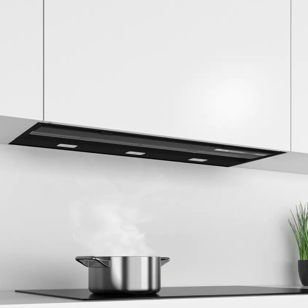 Bosch Series 6 Integrated Design Hood 90 cm Clear Glass Black Printed DBB97AM60A