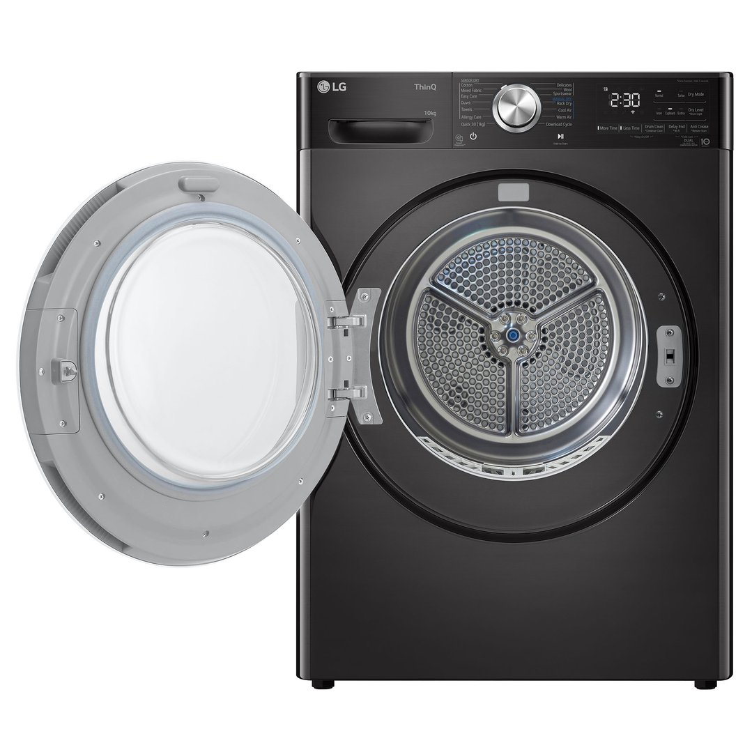 LG 10kg Series 10 Black Steel Heat Pump Dryer DVH10-10B