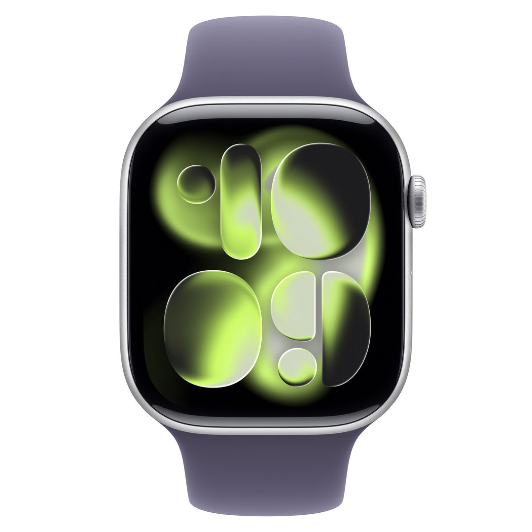 Apple Watch Series 11 46mm Silver Aluminium Case GPS Sport Band (S/M) (Purple Fog) MEV94X/A