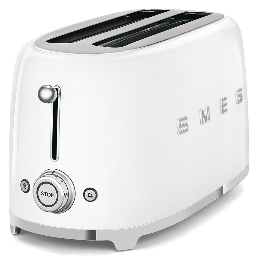 Smeg 50's Retro Style Aesthetic 4 Slice ToasterWhite TSF02WHAU