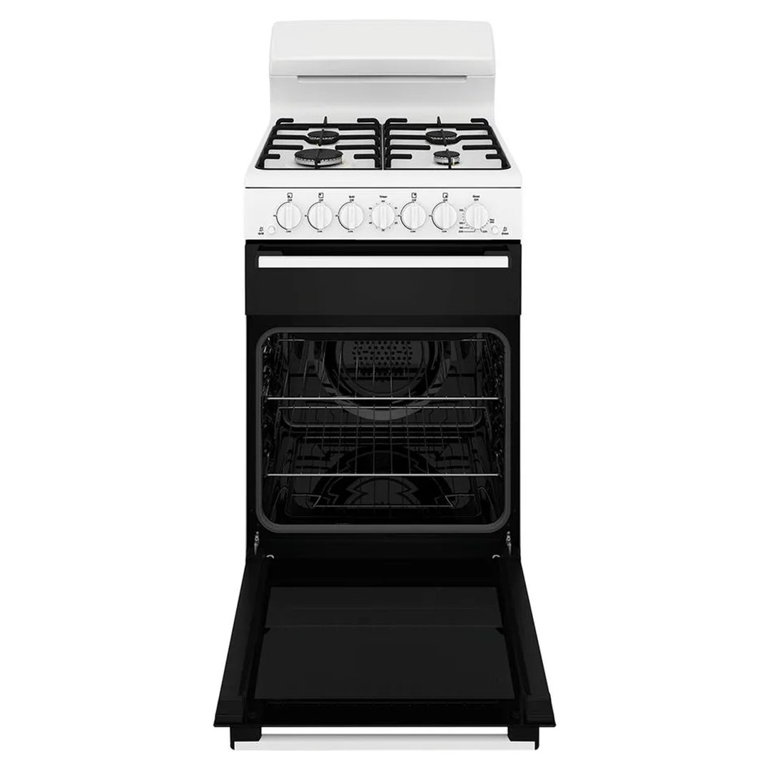 Westinghouse 54cm Freestanding Gas Oven and Gas Cooktop - White WLG510WCH