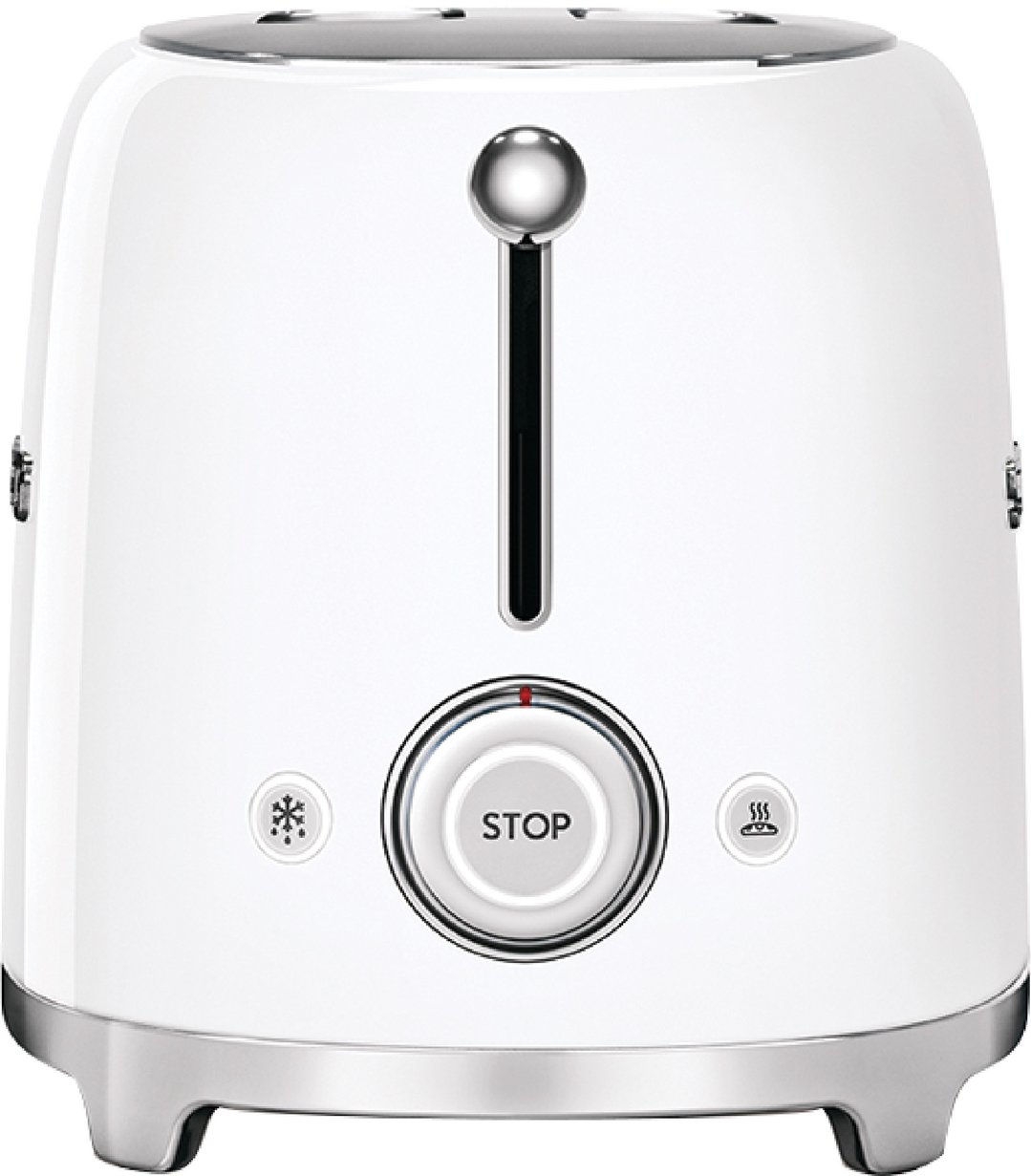 Smeg 50's Retro Style Aesthetic 2 Slice Toaster White TSF01WHAU