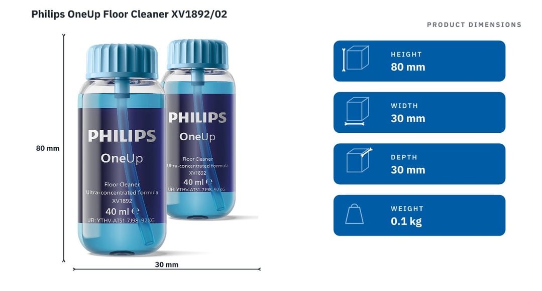 Philips OneUp Floor Cleaner XV1892/02 — product dimensions