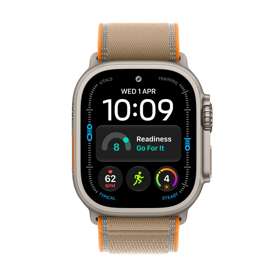 Apple Watch Ultra 4 GPS + Cellular 49mm Natural Titanium Case with Sand Trail Loop - M/L MJAQ4X/A