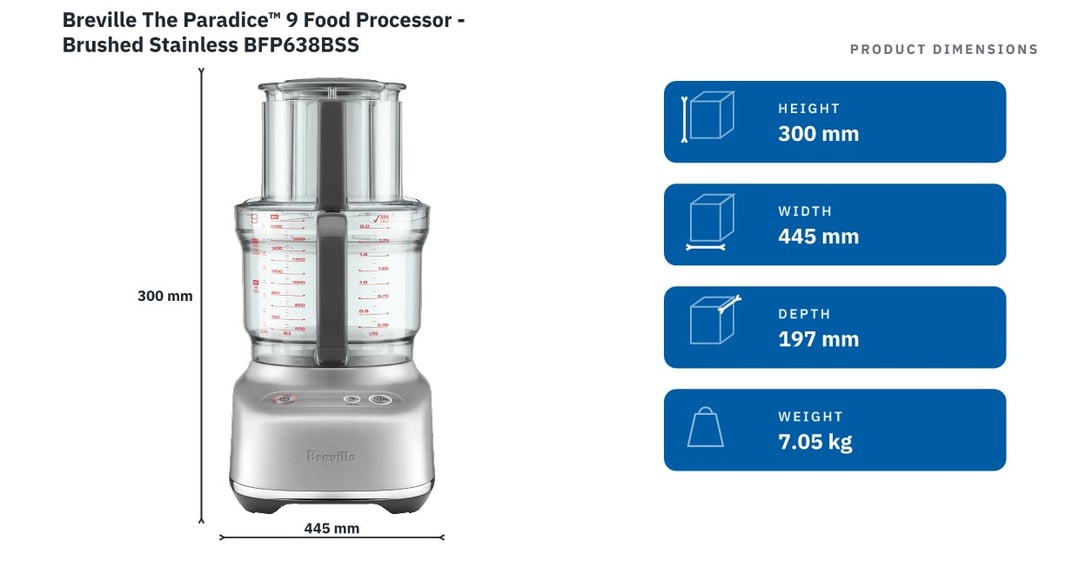Breville The Paradice™ 9 Food Processor - Brushed Stainless BFP638BSS