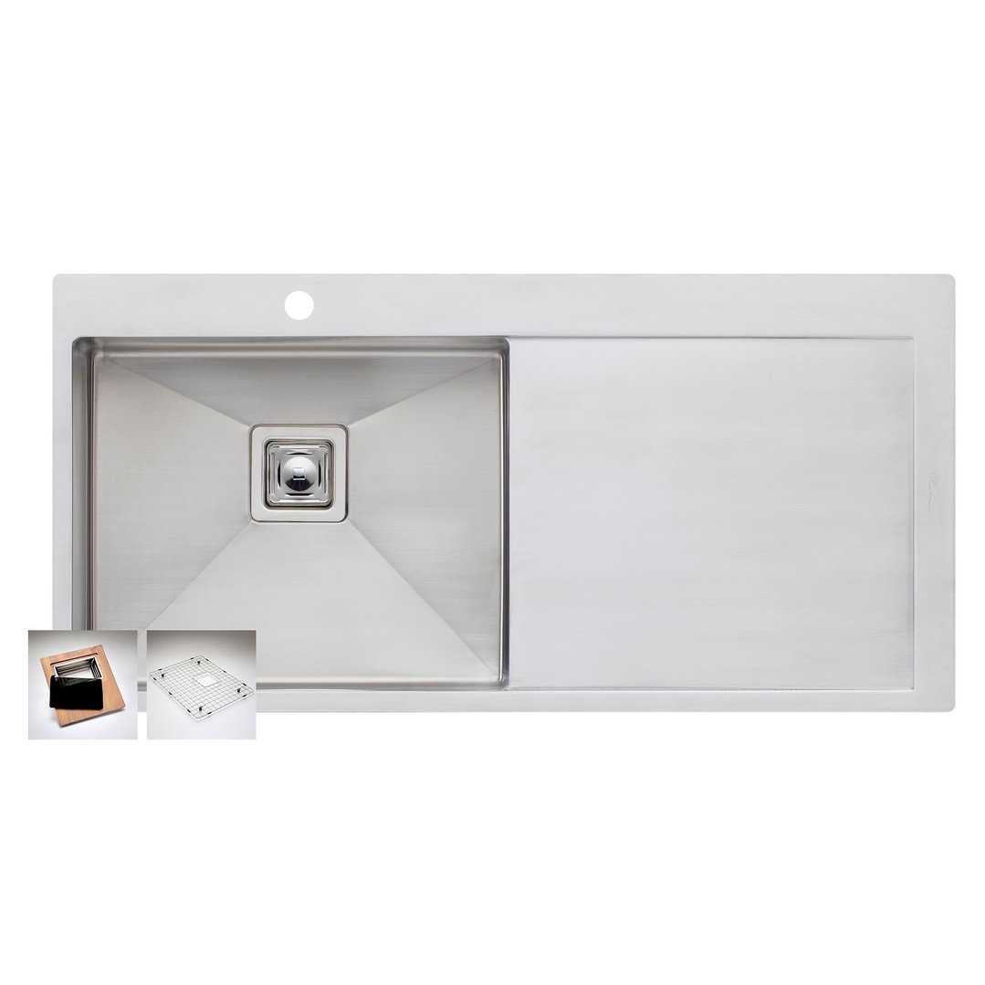 Oliveri Professional Series Single Left Hand Bowl Sink with Drainer PR1121