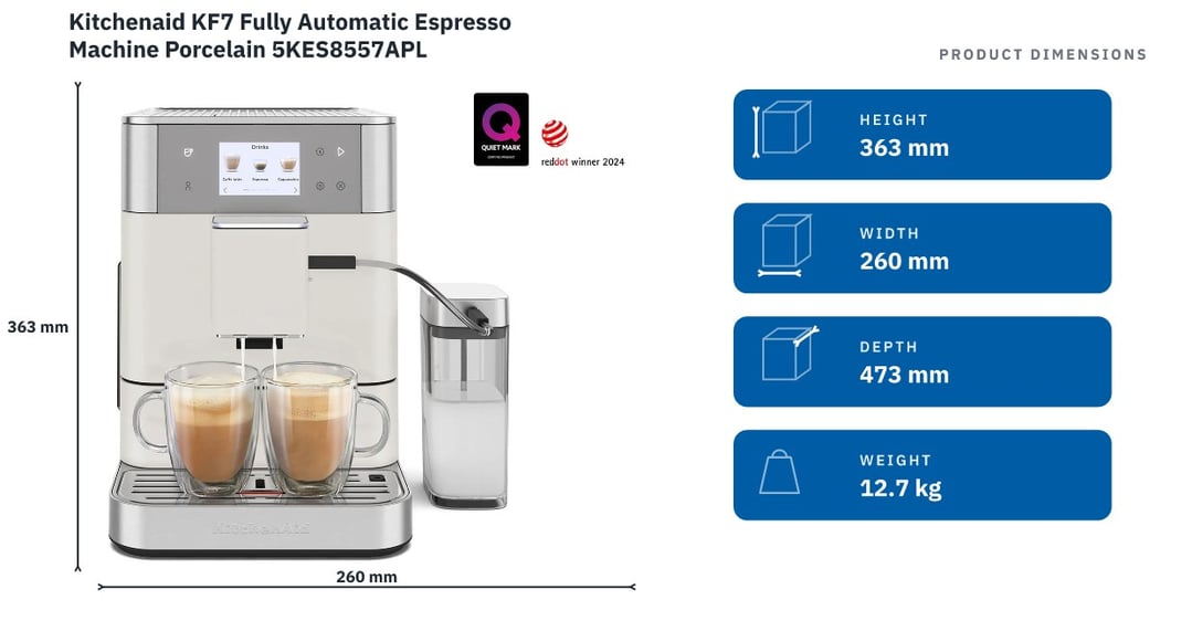 Kitchenaid KF7 Fully Automatic Espresso Machine Porcelain 5KES8557APL