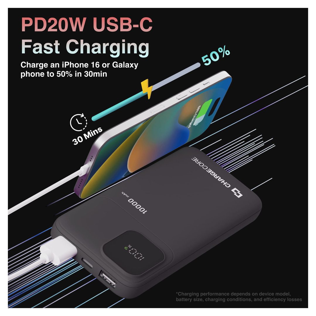 Laser ChargeCore SafeCharge Max 10K - Black PB-10LFBK-969