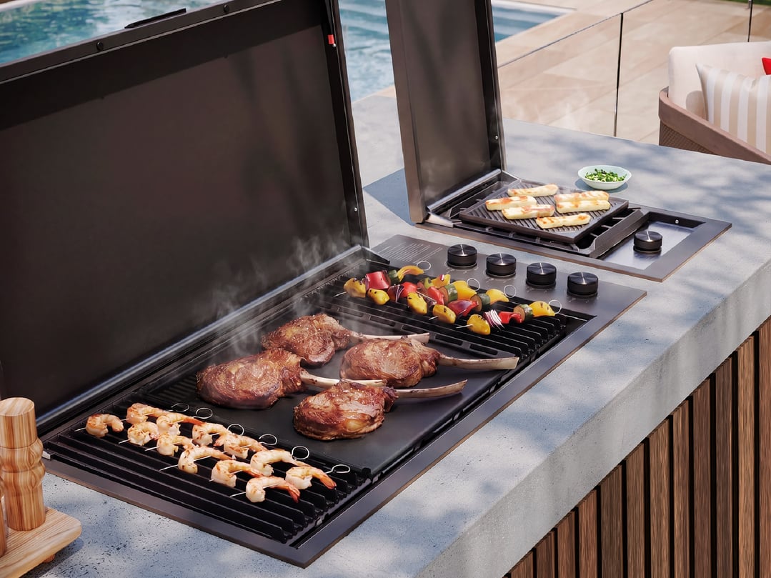 Beefeater Built In Gas Side Burner with Lid, Colour Matched to COLORBOND® Steel Monument® finish - ProLine Series BSW318DB
