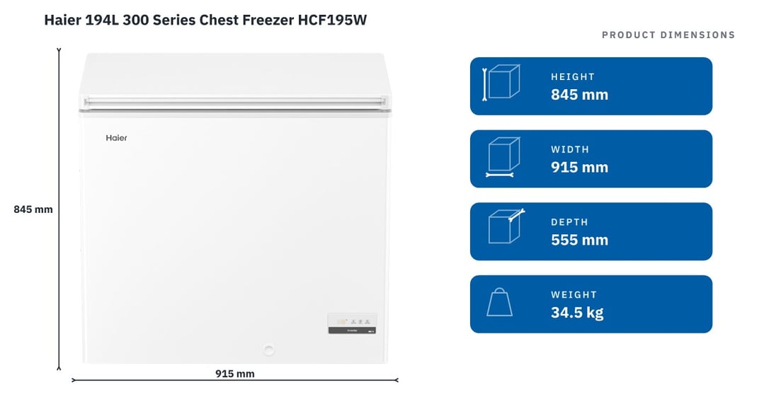 Haier 194L 300 Series Chest Freezer HCF195W