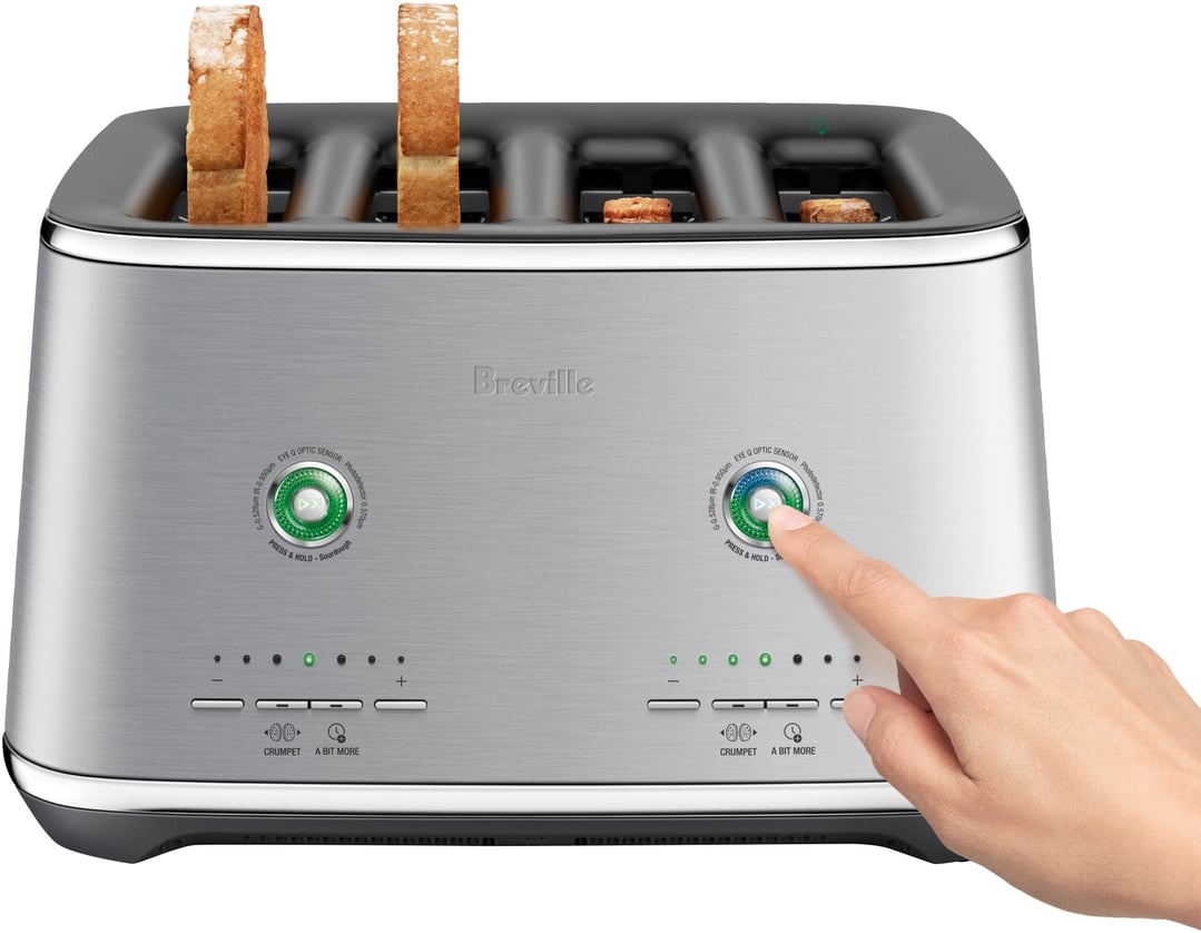 Breville the Eye Q 870 Auto 4 Slice Toaster - Brushed Stainless BTA870BSS