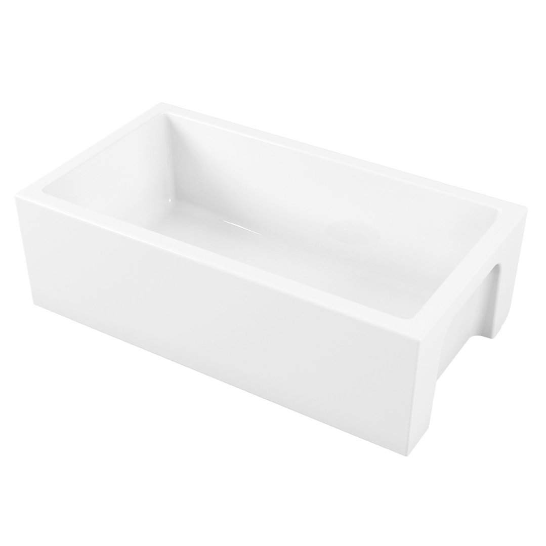 Oliveri Sicily Fireclay Farmhouse Counter Top or Undermount Sink - White SC-WH1980