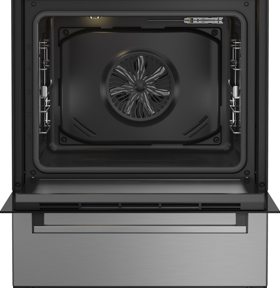 Beko Aeroperfect 60cm Freestanding Cooker with SteamAdd & Airfry & Gas Cooktop - Stainless Steel BFCB60GMX