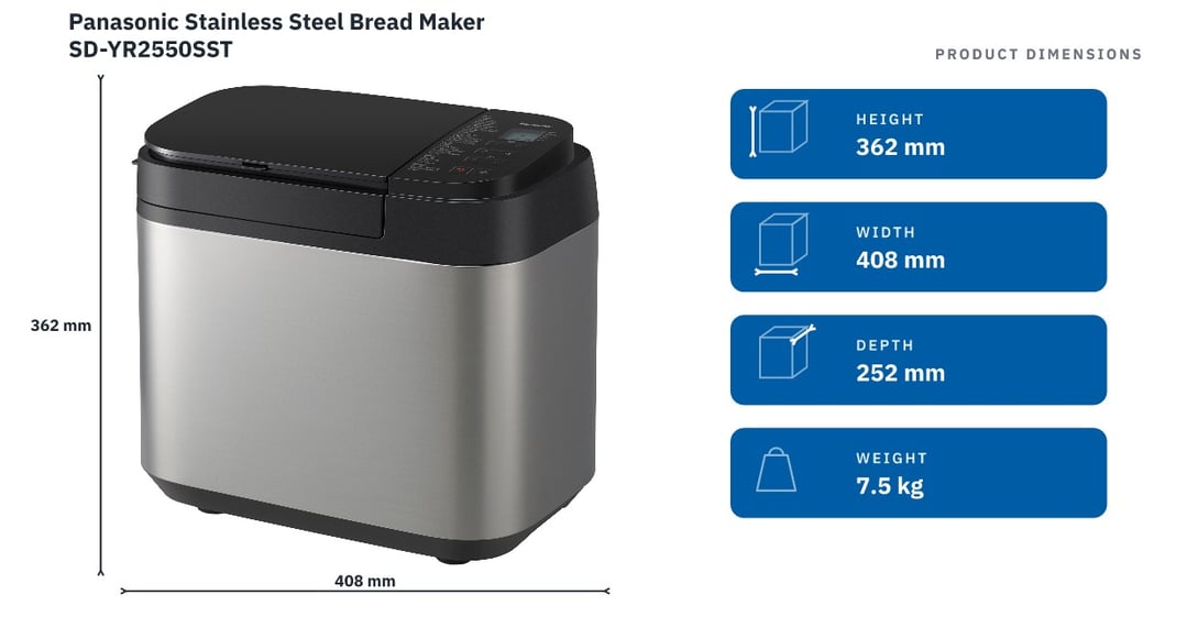 Panasonic Stainless Steel Bread Maker SD-YR2550SST