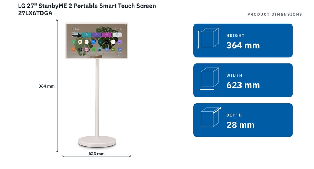 LG 27" StanbyME 2 Portable Smart Touch Screen 27LX6TDGA