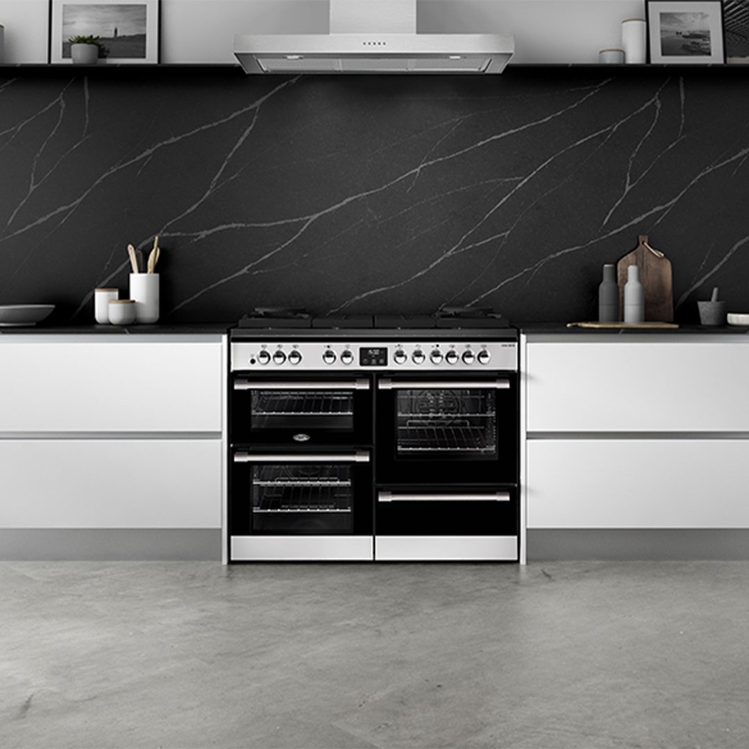Belling CookCentre Deluxe 110cm Gas-Through-Glass Range Cooker - Stainless Steel BCC1100GTGSS