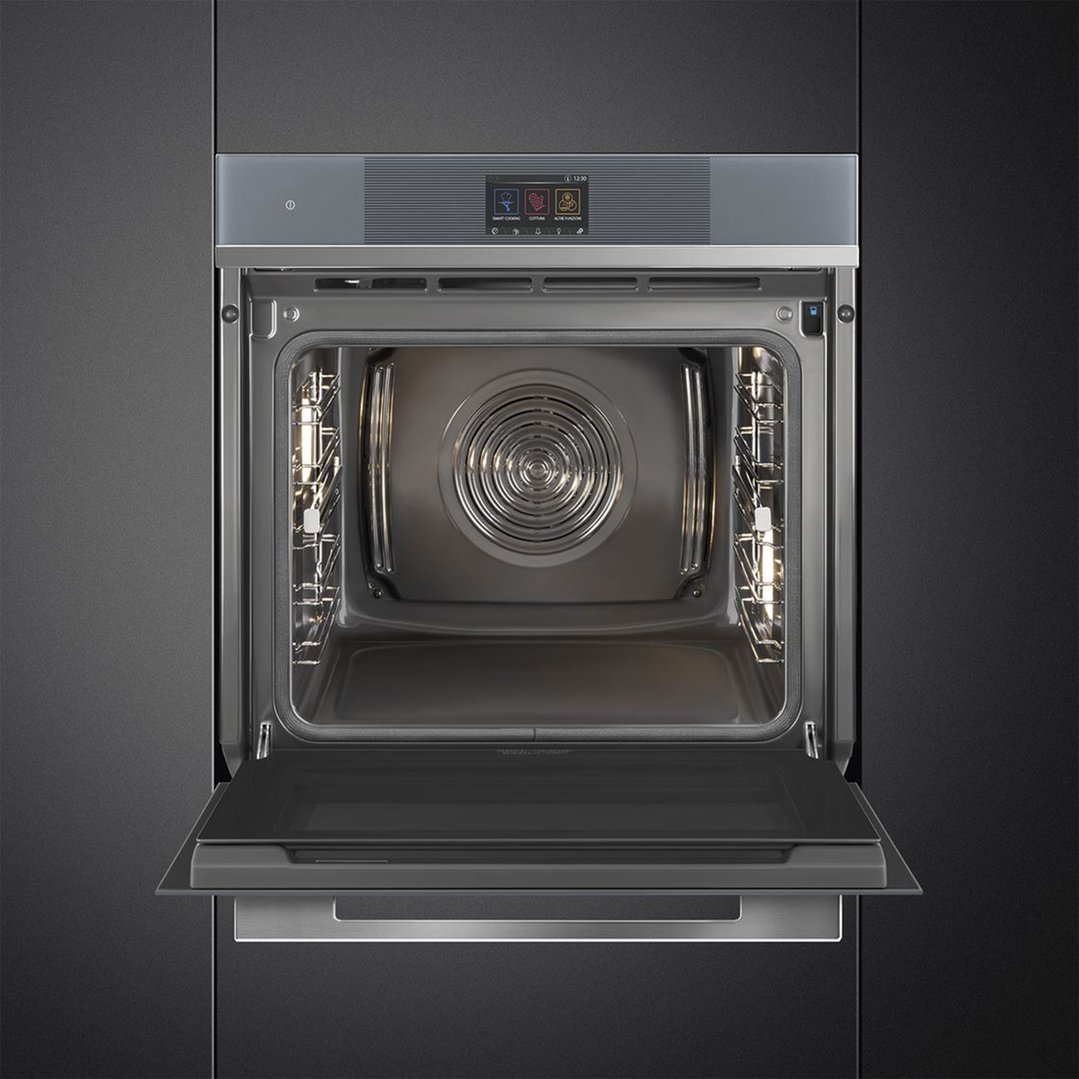 Smeg 60cm Linea Pyro/Steam40 Oven Silver SOPA6104S2PS