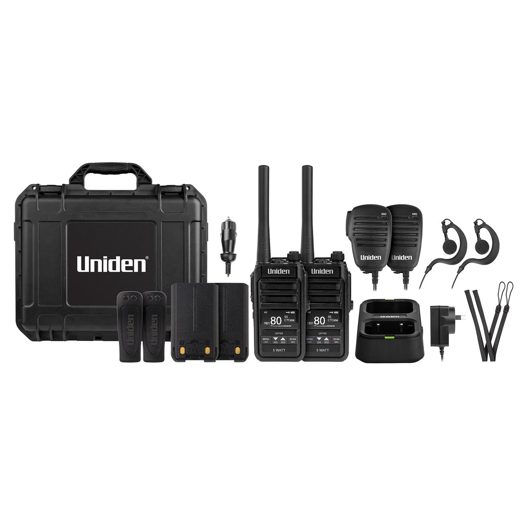 Uniden 5 Watt UHF Waterproof UHF CB Handheld Tradies Pack. UH7852TP Bing Lee