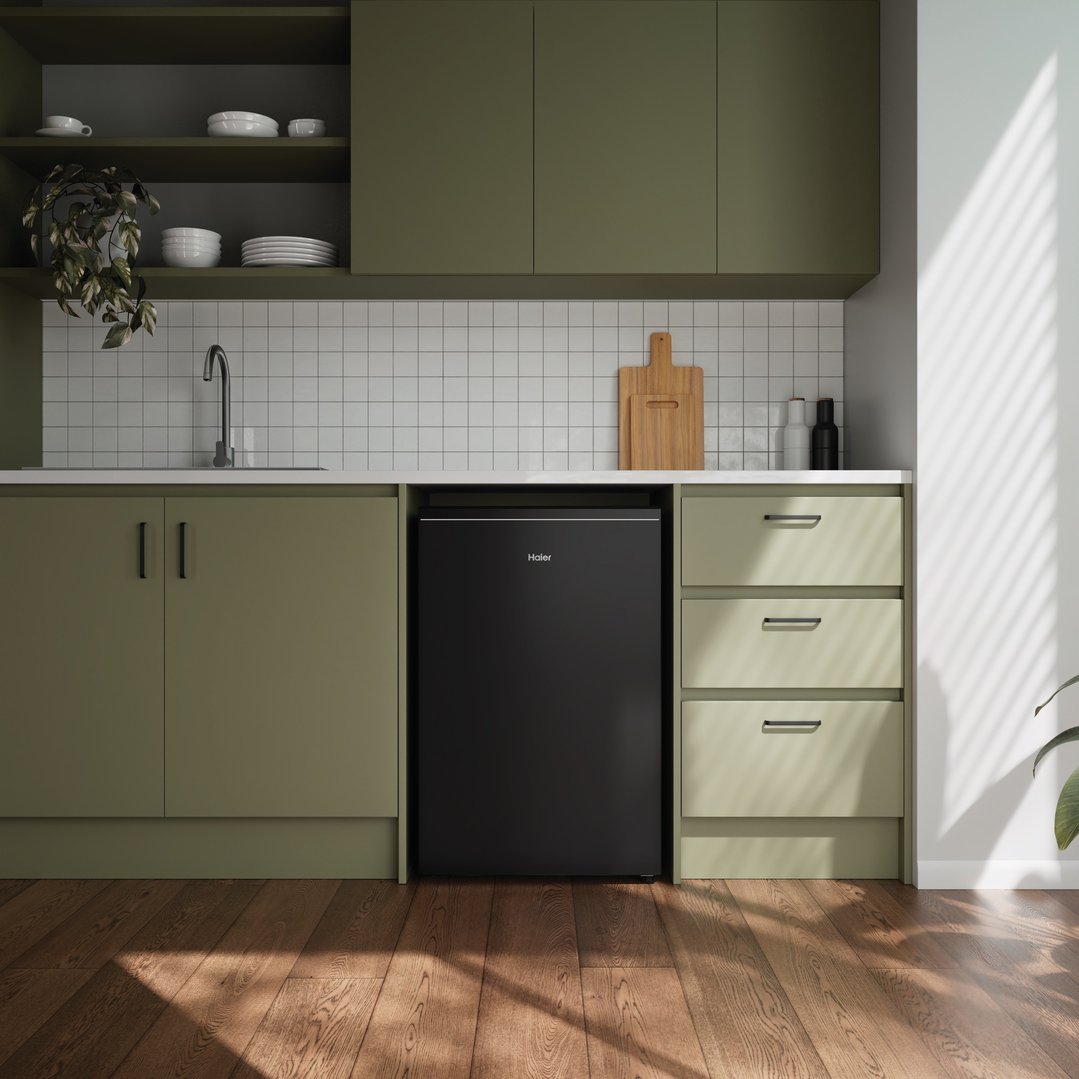 Haier 114L 300 Series Bar Black Refrigerator Freezer HRF115UG2