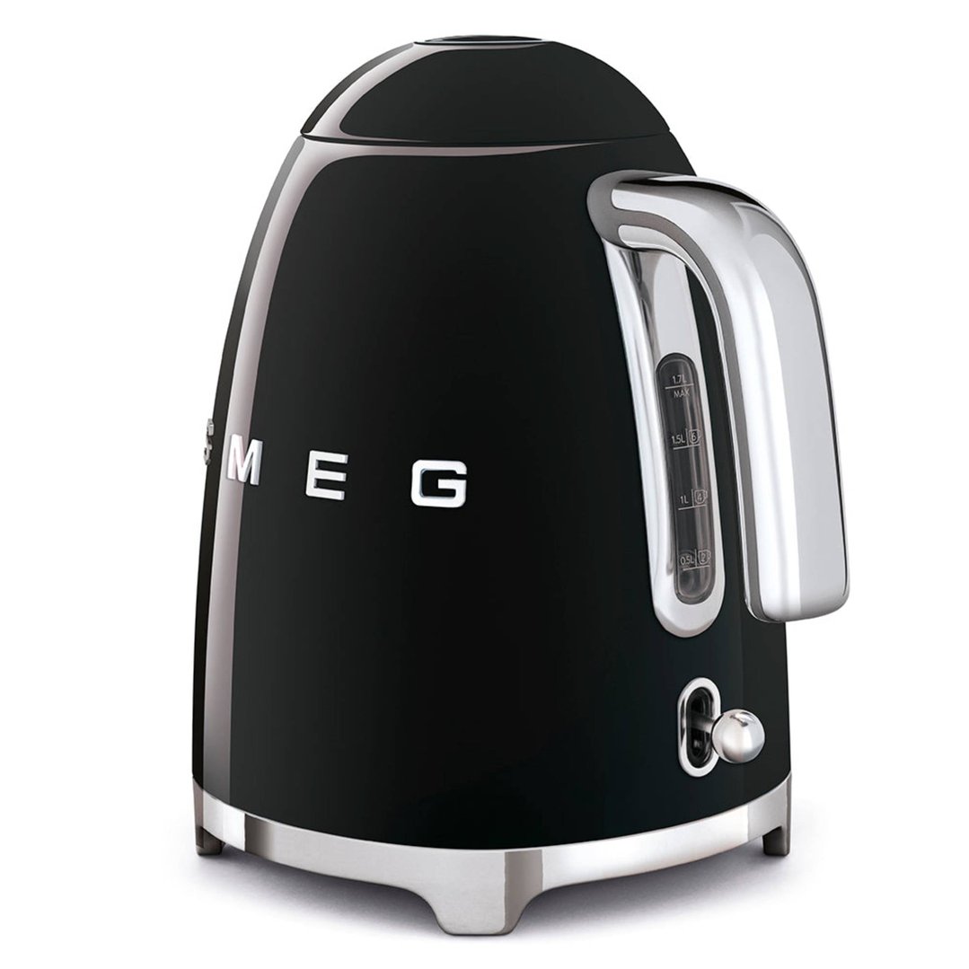 Smeg 50's Retro Style Aesthetic Electric Kettle Black KLF03BLAU