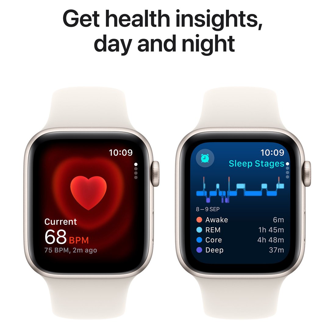 Apple Watch SE 44mm Starlight Aluminium Case GPS Sport Band (S/M) MXEU3ZP/A
