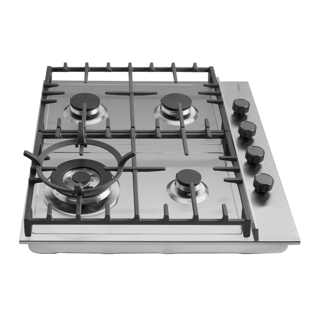 Omega 60cm Gas Cooktop - Stainless Steel. OCG604WX