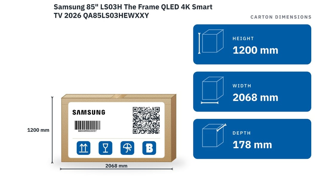 Samsung 85" LS03H The Frame QLED 4K Smart TV 2026 QA85LS03HEWXXY