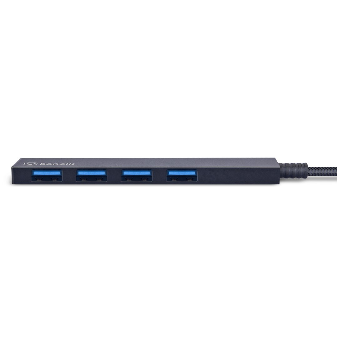 Bonelk Long-Life USB-A to 4 Port USB - Black ELK-80036-R