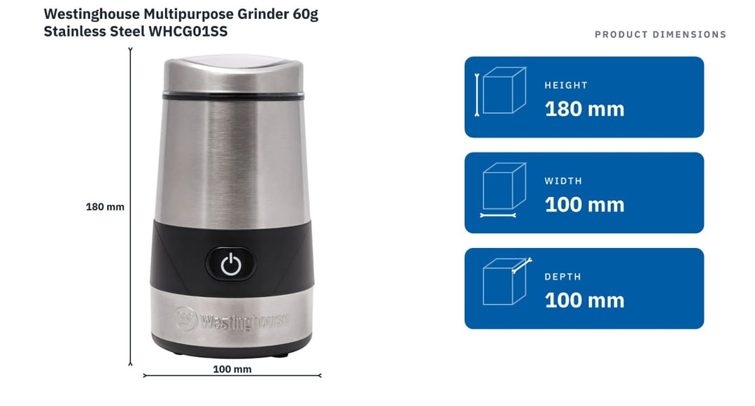 Westinghouse Multipurpose Grinder 60g Stainless Steel WHCG01SS