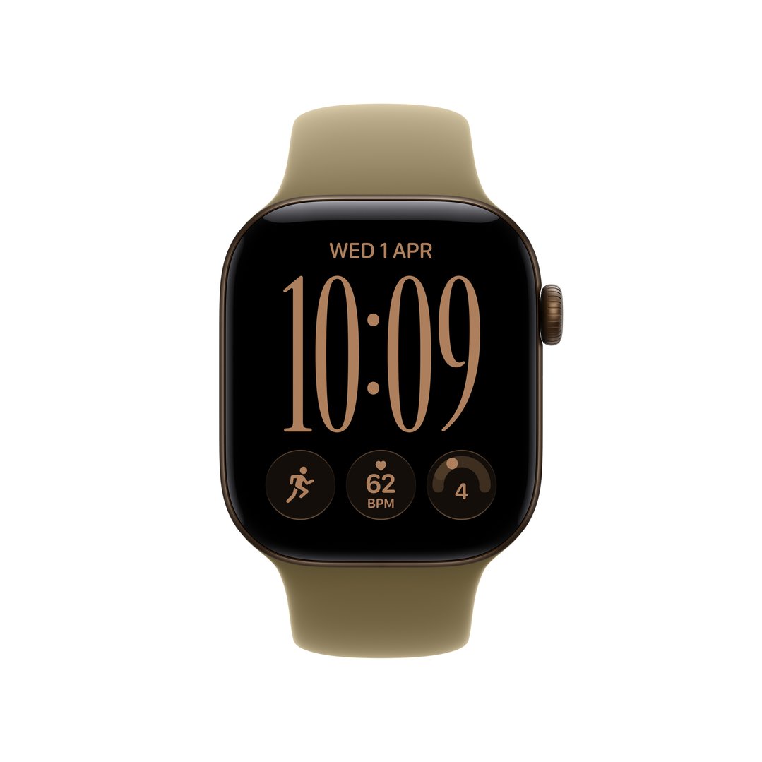 Apple Watch Series 12 GPS 42mm Dark Bronze Aluminum Case with Olive Sport Band - S/M MJEF4X/A