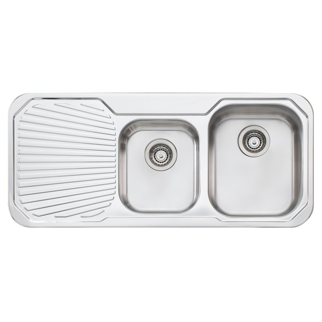 Oliveri Petite 1 & 3/4 Right Hand Bowl Sink With Drainer PE312