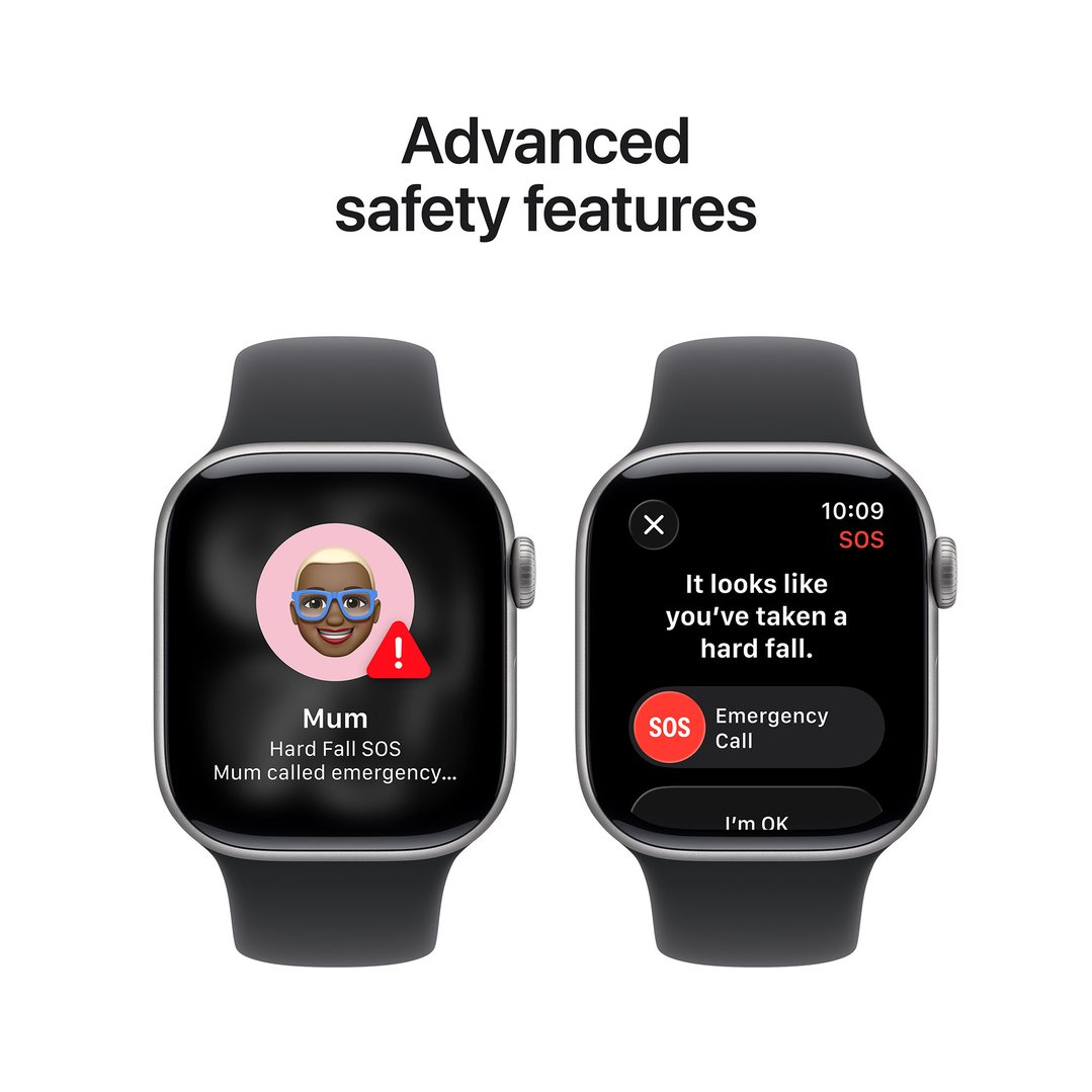 Apple Watch Series 11 42mm Space Grey Aluminium Case GPS Sport Band (M/L) (Black) MEQX4X/A